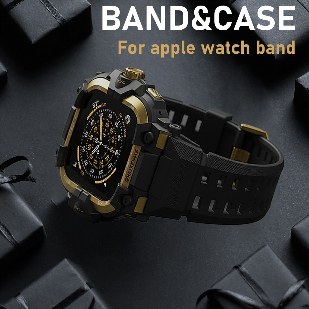 Rugged Sport Strap - حافظة معدنية + حزام مطاطي لأشرطة