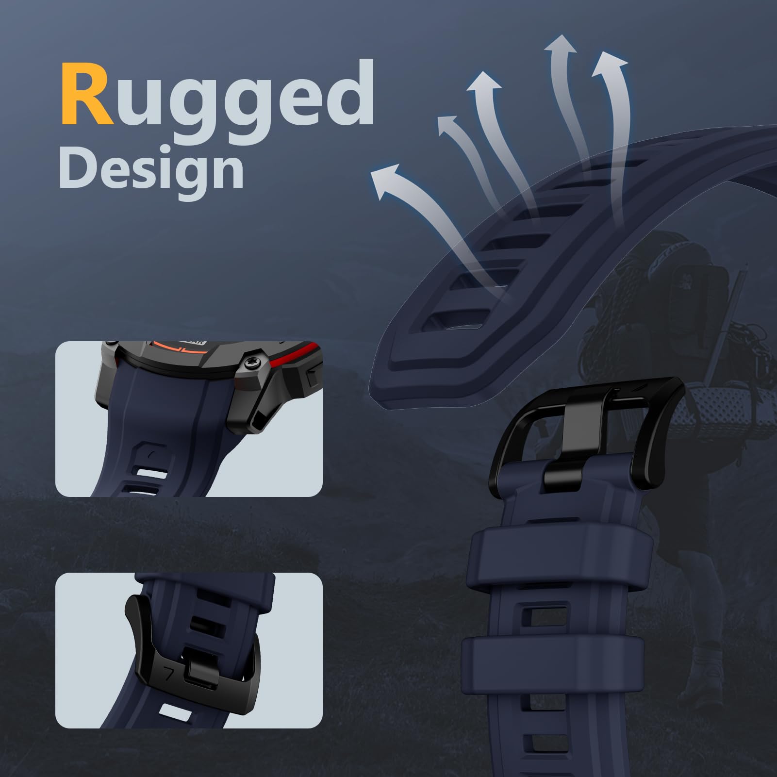حزام ساعة 22 مم و26 مم لساعة ج - مراجعة Rugged Sport Strap وسعره