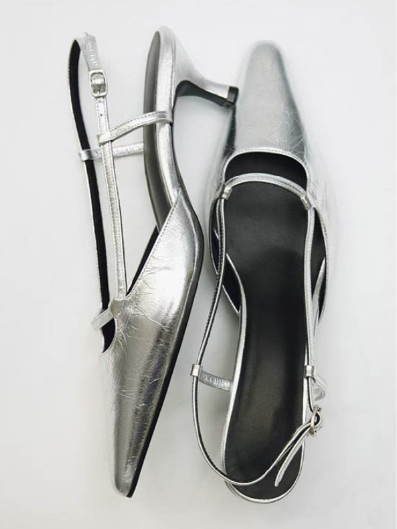 المرأة Slingback أشار تو كعوب  - مراجعة Leather Classic Strap وسعره